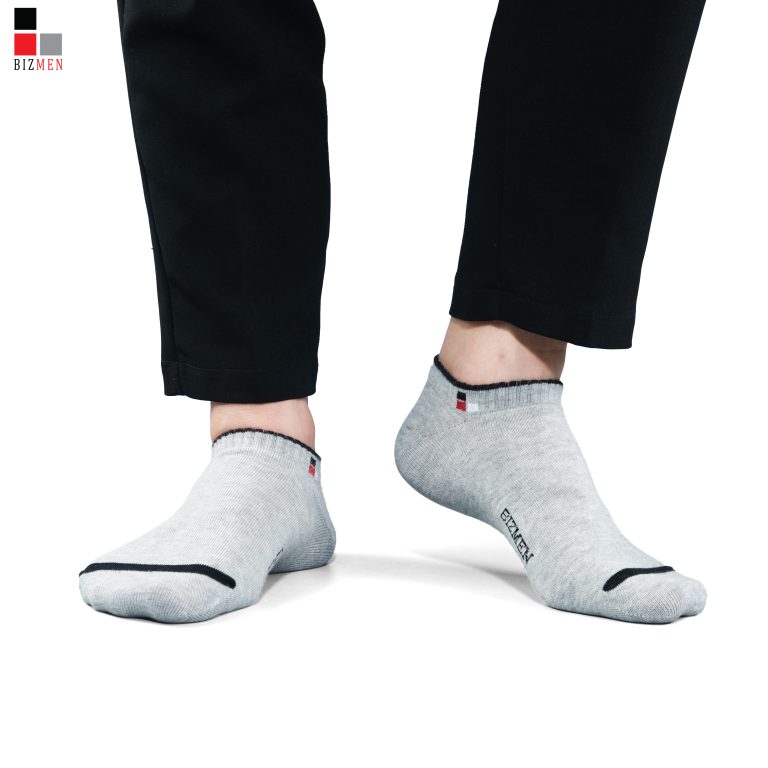 Tất Nam Cổ Ngắn Công Sở Sợi Cotton Kháng Khuẩn Khử Mùi BIZMEN - CSP.05 - Xám
