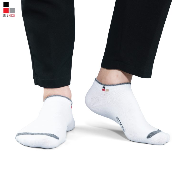 Tất Nam Cổ Ngắn Công Sở Sợi Cotton Kháng Khuẩn Khử Mùi BIZMEN - CSP.05 - Trắng