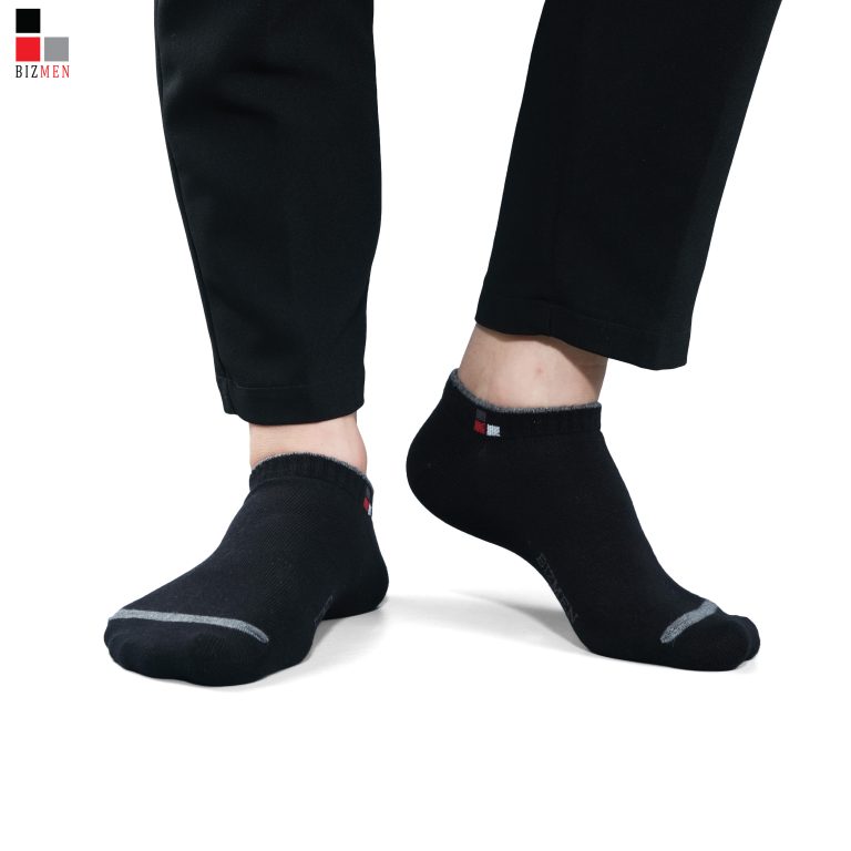 Tất Nam Cổ Ngắn Công Sở Sợi Cotton Kháng Khuẩn Khử Mùi BIZMEN - CSP.05 - Đen