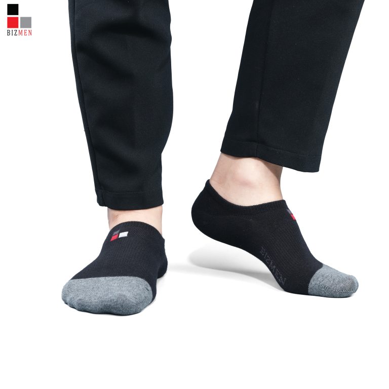 Tất Nam Công Sở Cotton Giày Lười Cổ Ngắn Kháng Khuẩn Khử Mùi Bizmen - CO.06 - Đen